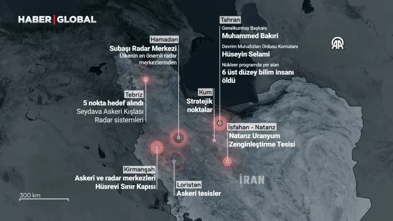 İsrail’in "Aslan Pençesi" operasyonunda İran'da saldırdığı stratejik noktalar