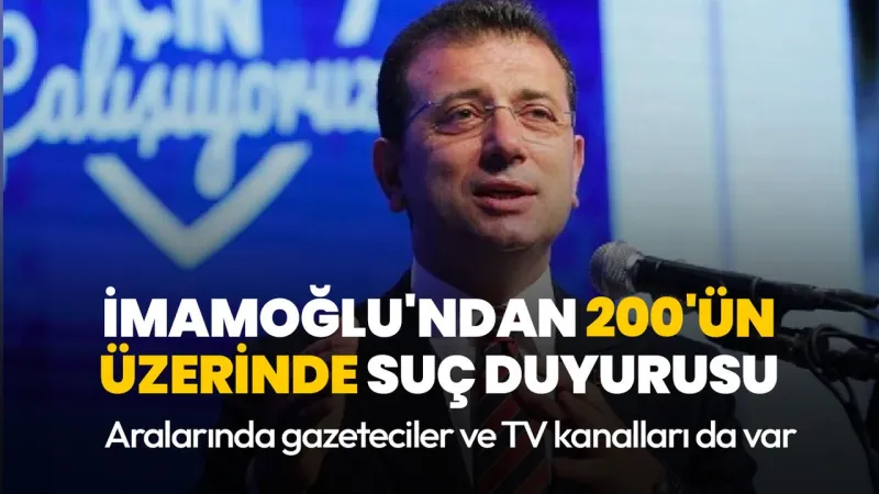 İmamoğlu'ndan Şok Suç Duyurusu! O Gazeteciler ve Kanallar Hedefte!