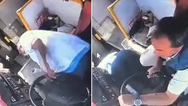 Otobüs şoförü kalp krizi geçirdi! Direksiyon başına geçen yolcu kazayı önledi